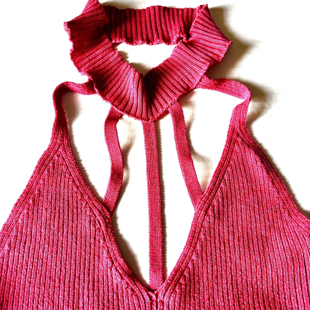 Debut Pink Ribbed Tank Top - Picture 4 of 8